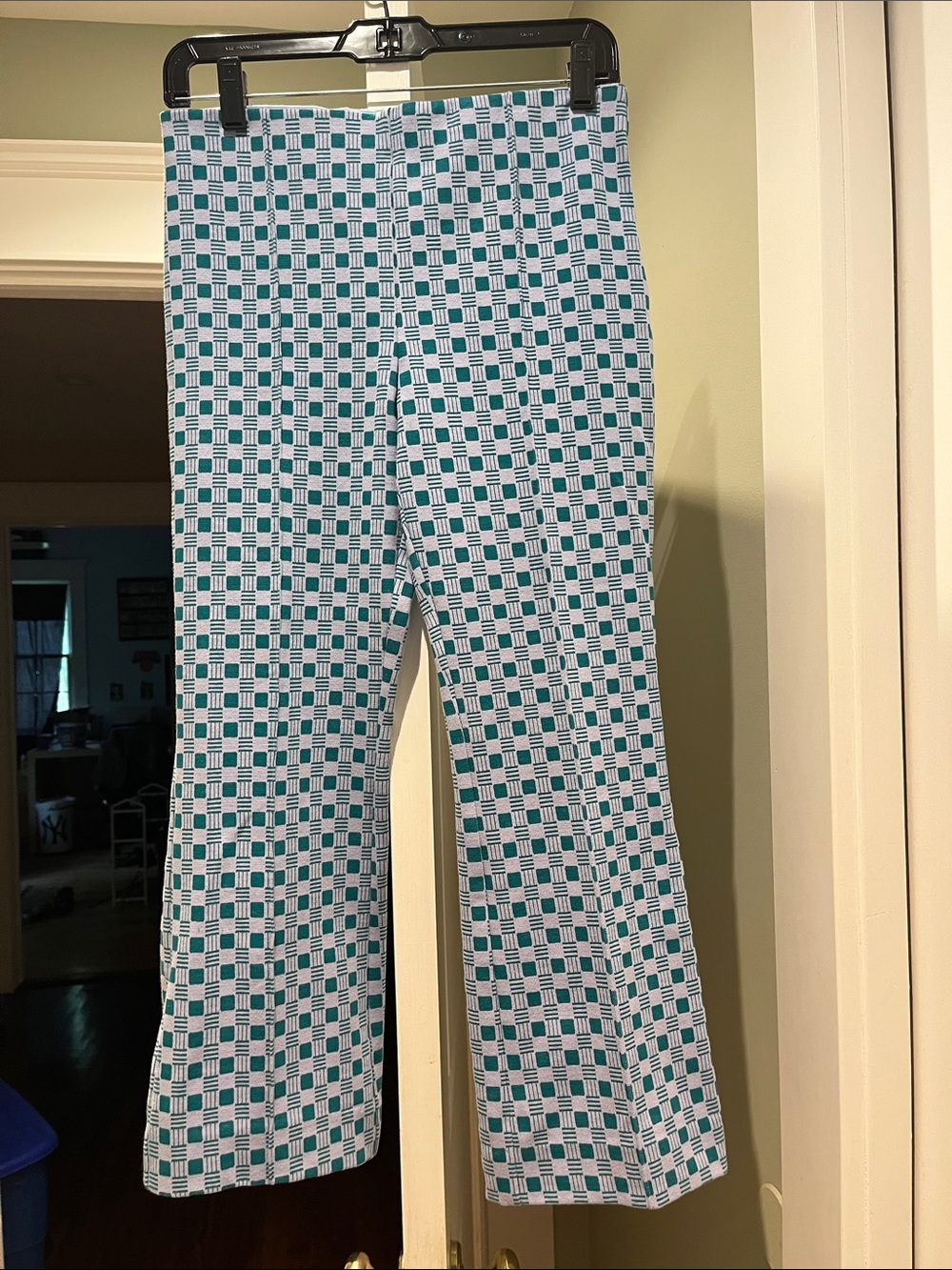 Maeve Blue & Teal “Margot” cropped pants Geometric XSP Like New